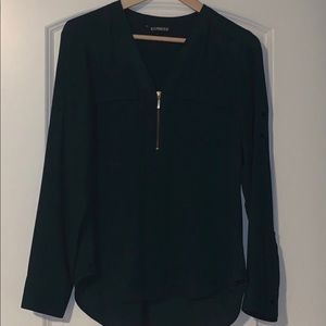 Express Chelsea blouse hunter green small